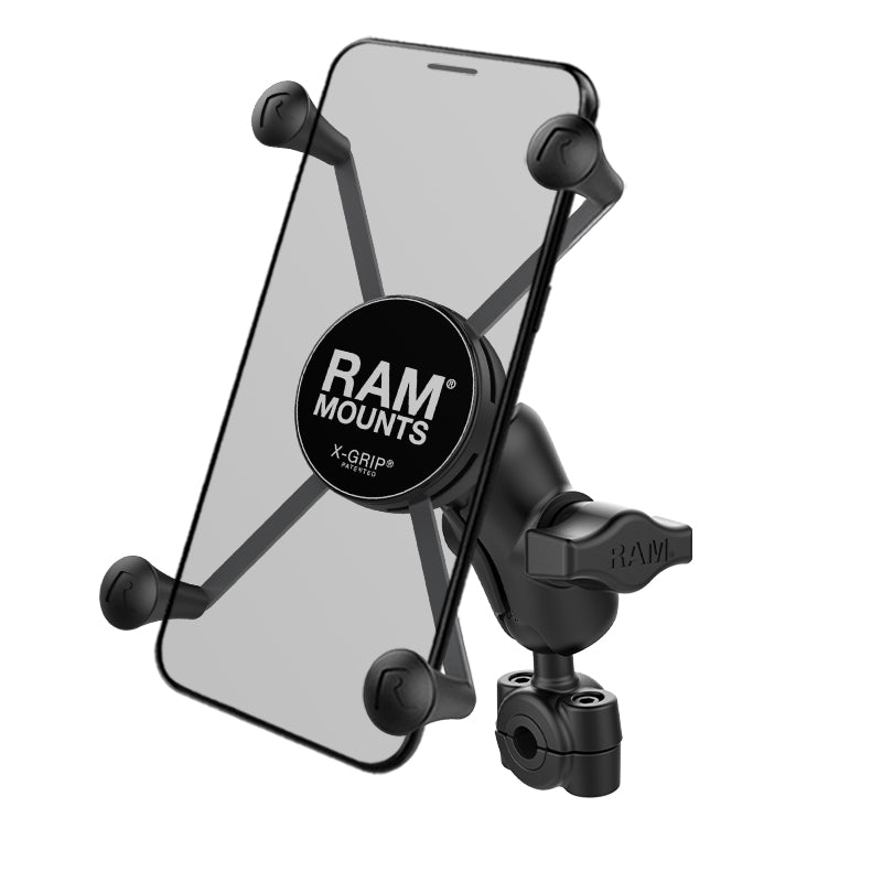 RAM® X-Grip®大型手机底座，带Torque™小轨道底座-短臂