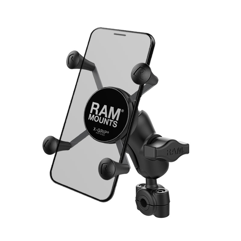 RAM® X-Grip®手机底座，带RAM® Torque™小轨底座-短