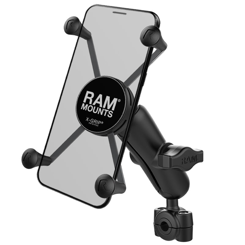 RAM® X-Grip®大型手机底座，带Torque™小轨道底座-中等臂