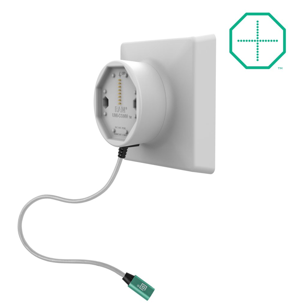 GDS® Uni-Conn™电动底座，配备USB-C和ESA适配器-灰色