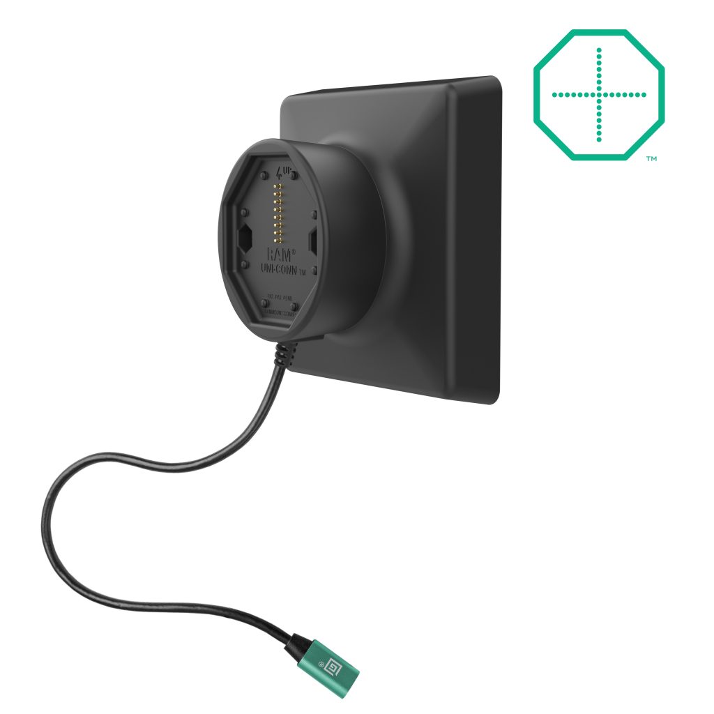 GDS® Uni-Conn™电动底座，配备USB-C和ESA适配器