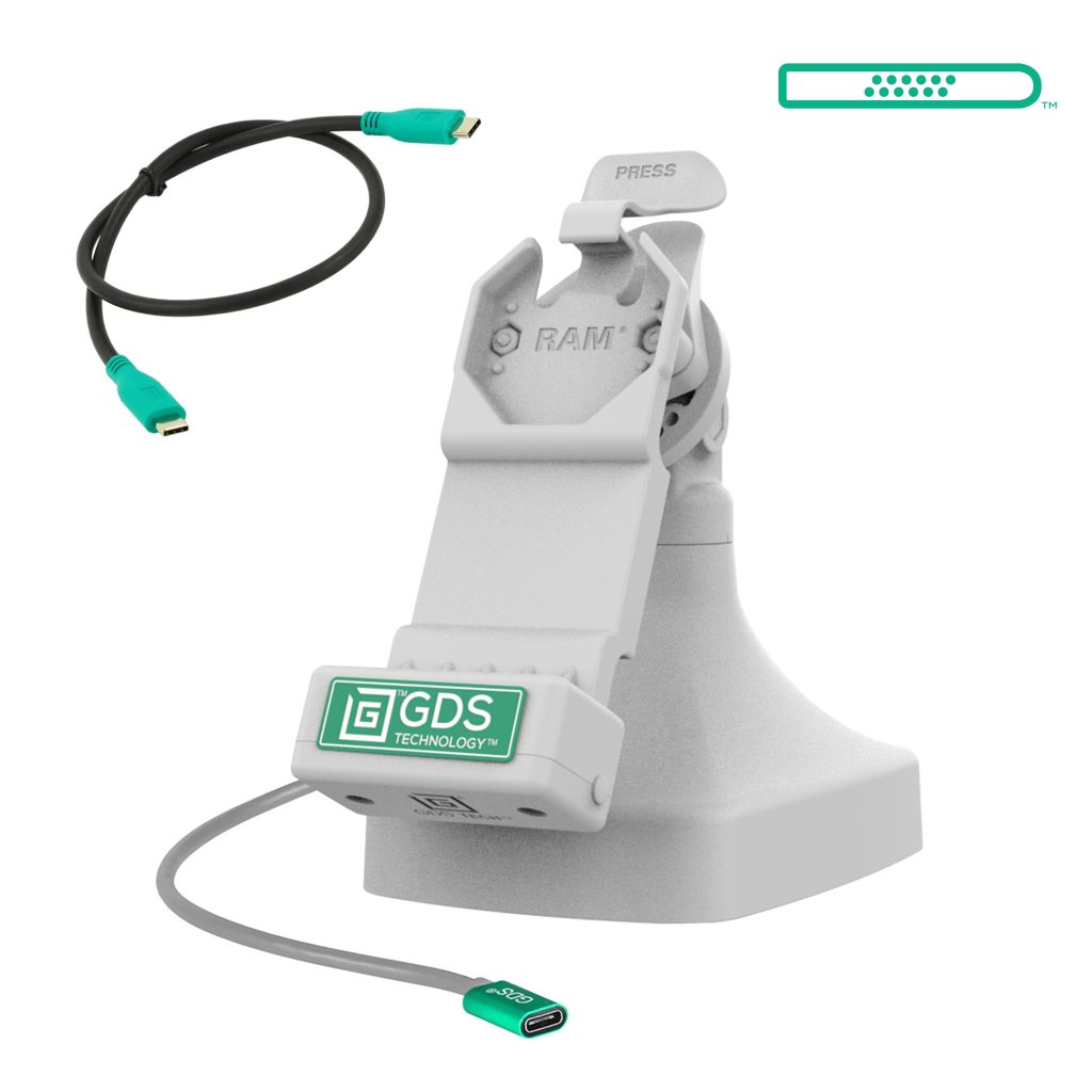 GDS® Uni-Conn™按钮和旋转底座，带USB-C +数据-灰色