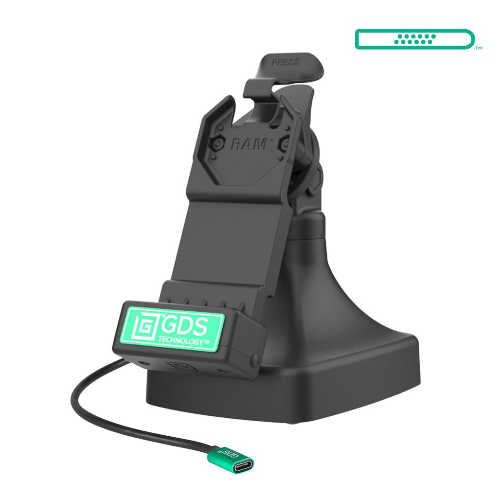 具有USB-C +数据的GDS® Uni-Conn™按钮和旋转底座