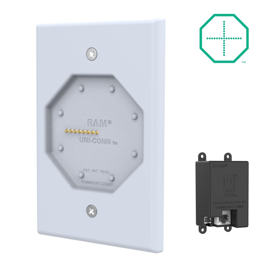 GDS® Uni-Conn™电动低剖面壁挂式底座，带OE-灰色