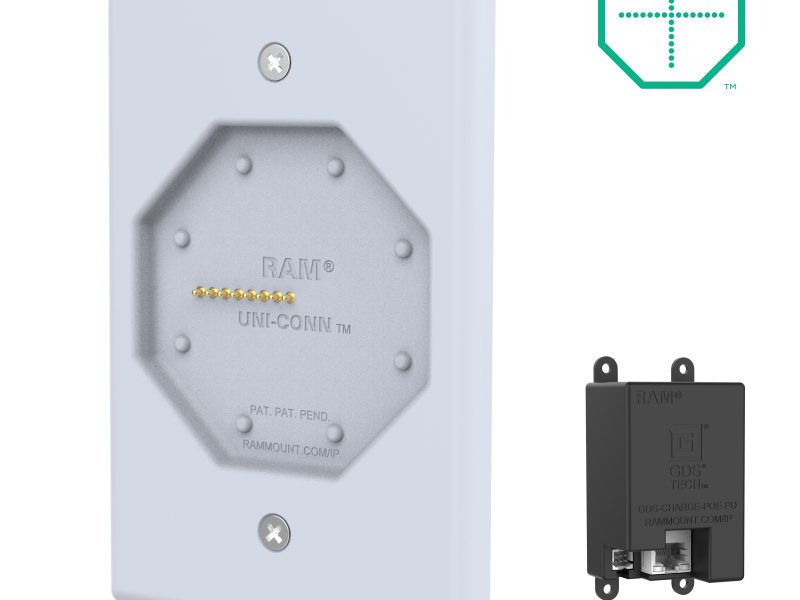 GDS® Uni-Conn™ Powered Low Profile Wall Dock with PoE – Gray