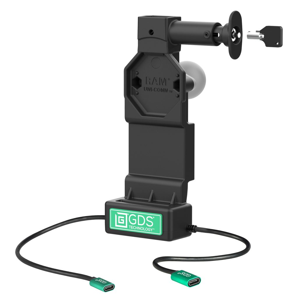 GDS® Uni-Conn™锁定底座+带释放按钮的单USB-C