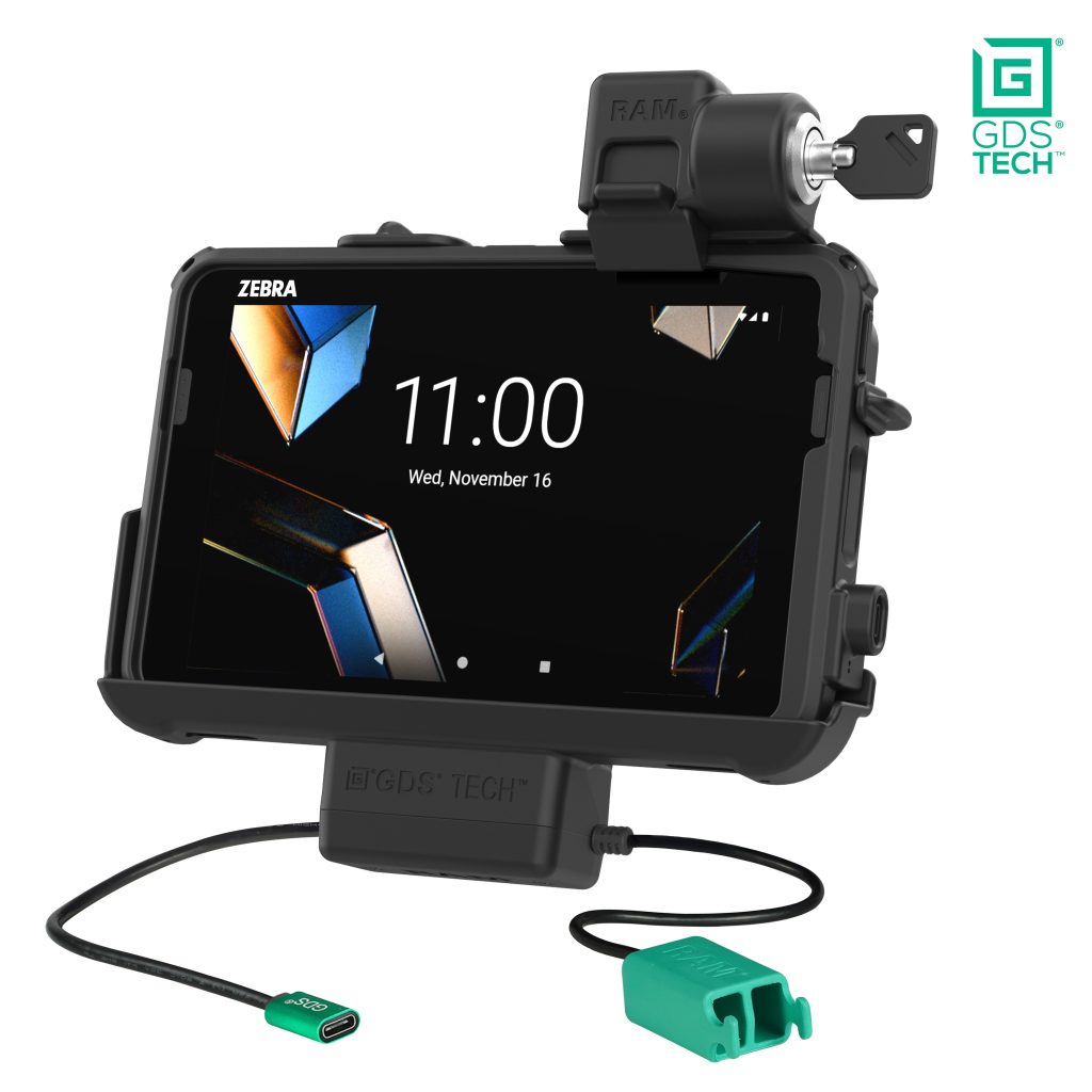 使用FieldSkin ®锁定GDS® Thin-Dock™ + Dual USB for Zebra ET 401 8英寸