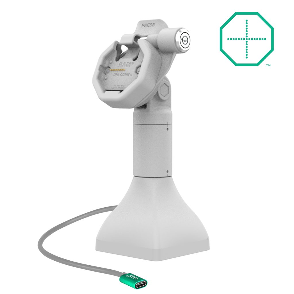 GDS® Uni-Conn™电动7英寸锁定基座底座，带USB-C – Gray