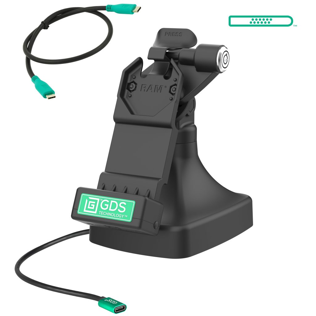 GDS® Uni-Conn™带USB-C的锁定按钮和旋转底座