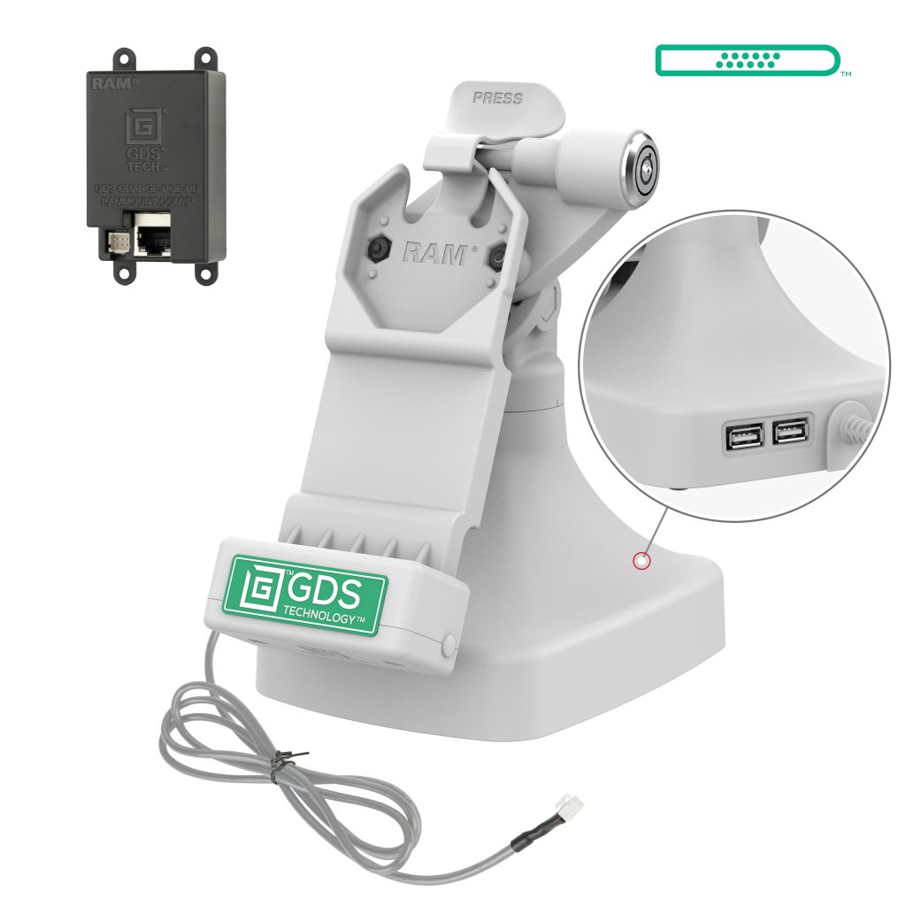 GDS® Uni-Conn™锁定按钮和旋转底座，带OE + Data -灰色