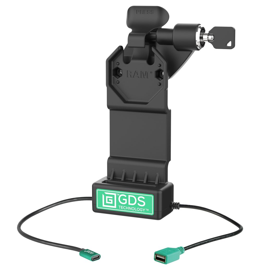 GDS® Uni-Conn™右锁底座+带释放杆的单USB-A
