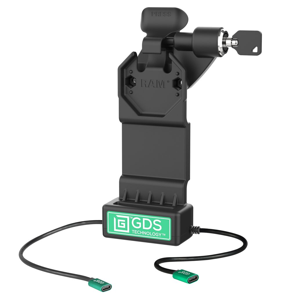 GDS® Uni-Conn™右锁底座+带释放杆的单USB-C
