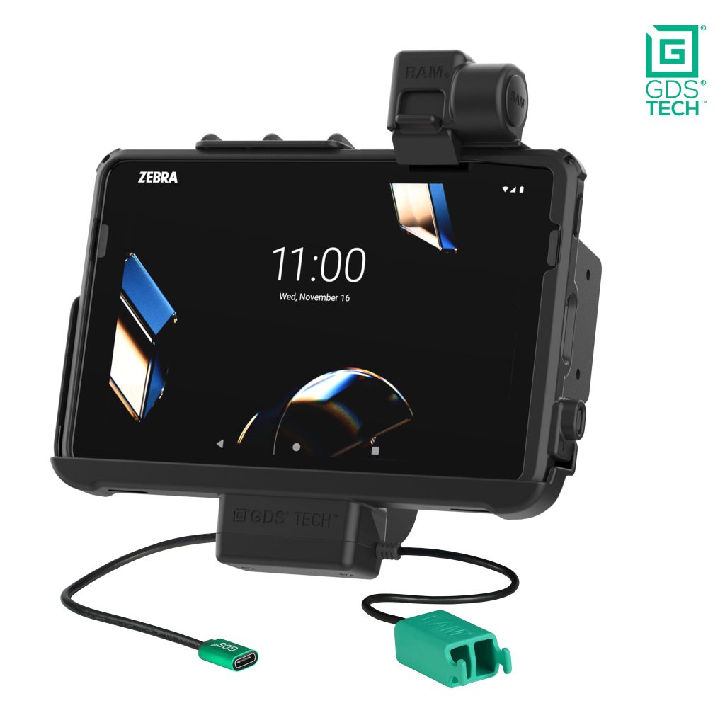 GDS®电源+双USB底座，带闩锁，适用于Zebra ET 401和ET 4x 10英寸