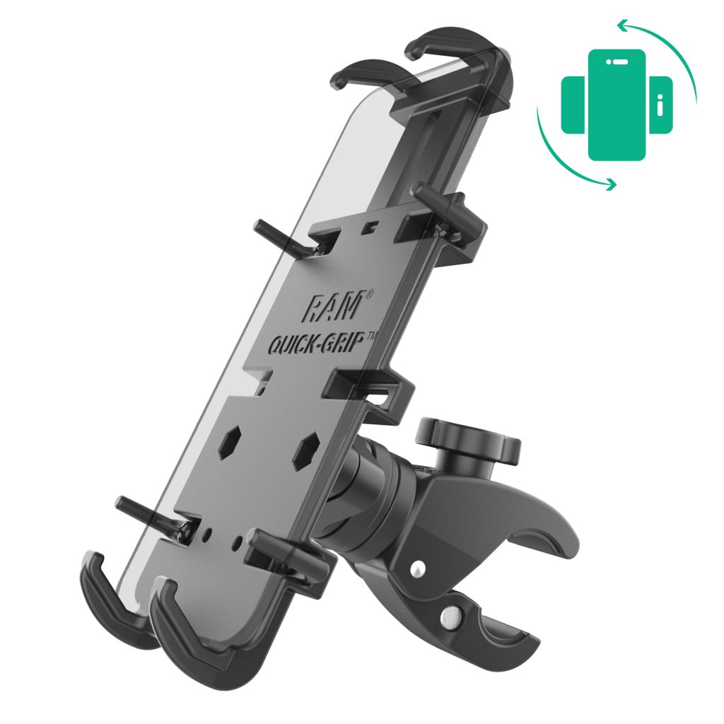 RAM® Quick-Grip™ XL手机支架，带旋转低面Tough-Claw™