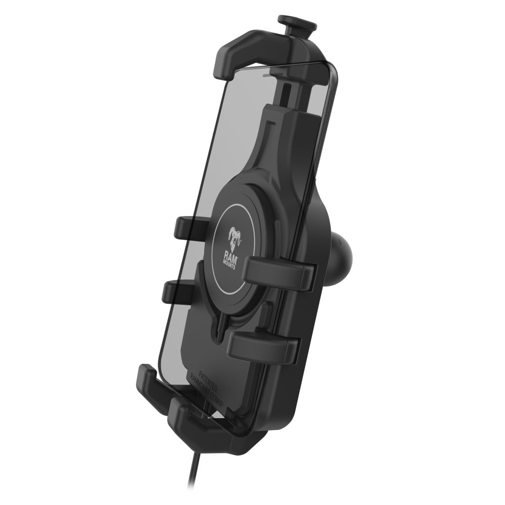 RAM® Quick-Grip™ Pro，配备Ball & Qi 2 15 W无线充电器