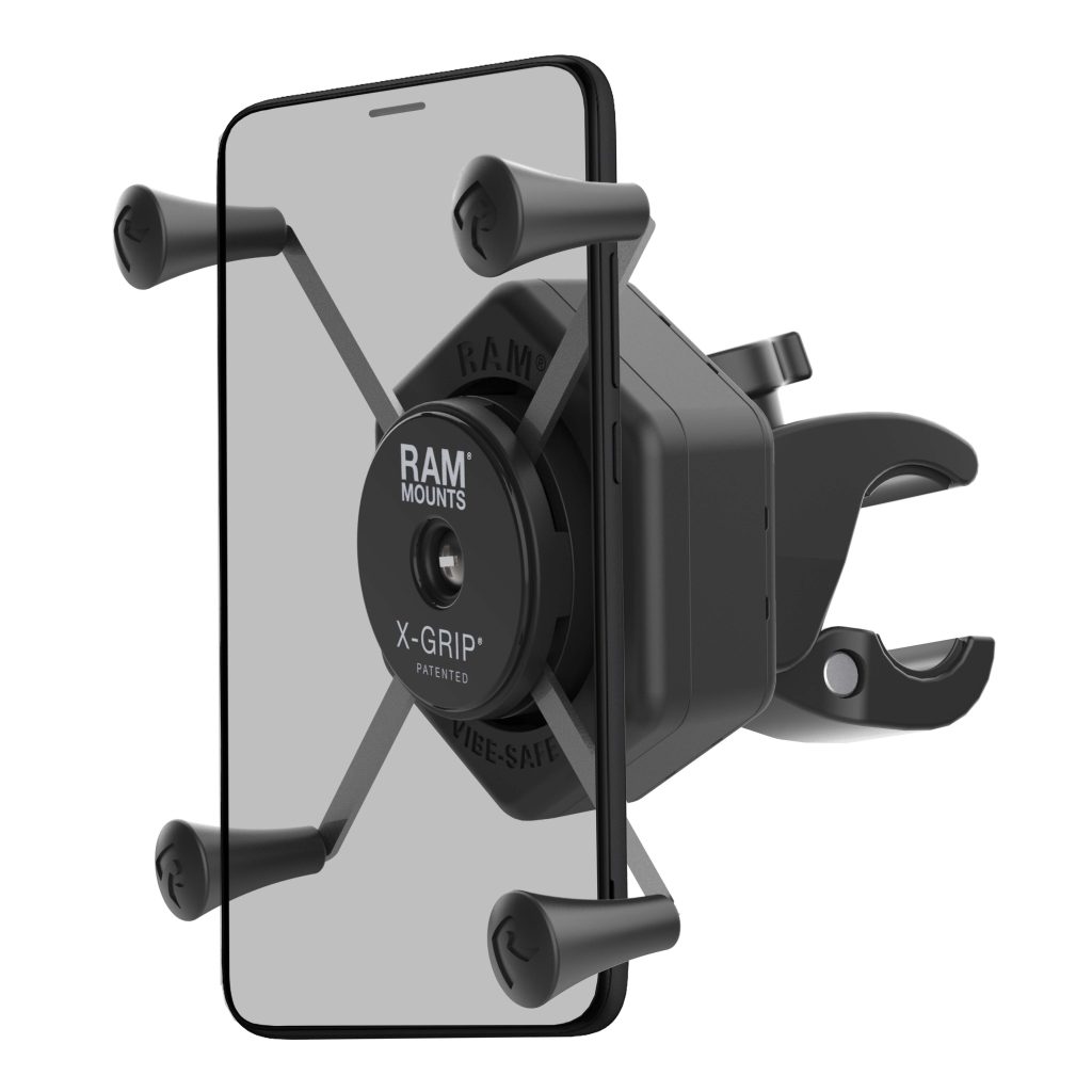 RAM® X-Grip®大型手机支架，配备Vibe-Safe™和Small Tough-Claw™