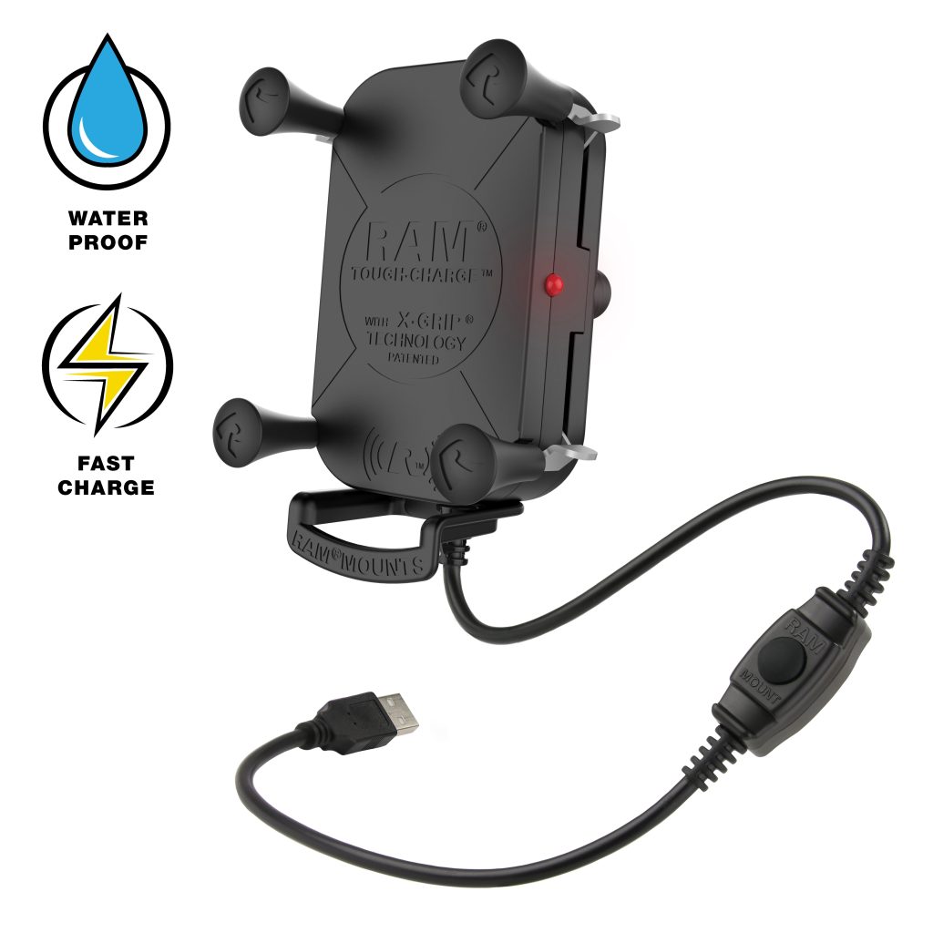 RAM® Tough-Charge™，配备X-Grip® 10 W防水无线充电支架