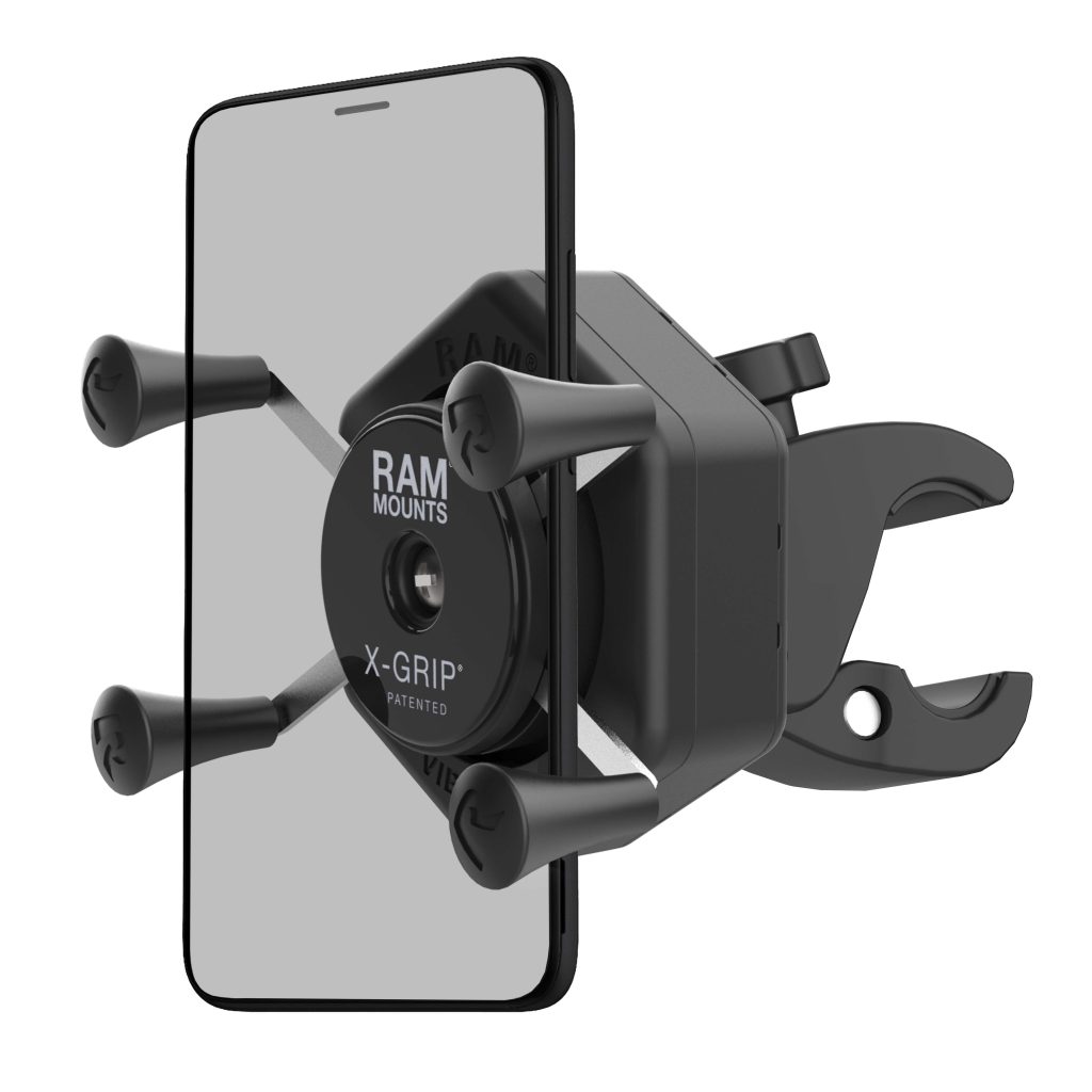 RAM® X-Grip®手机支架，带Vibe-Safe™和Small Tough-Claw™