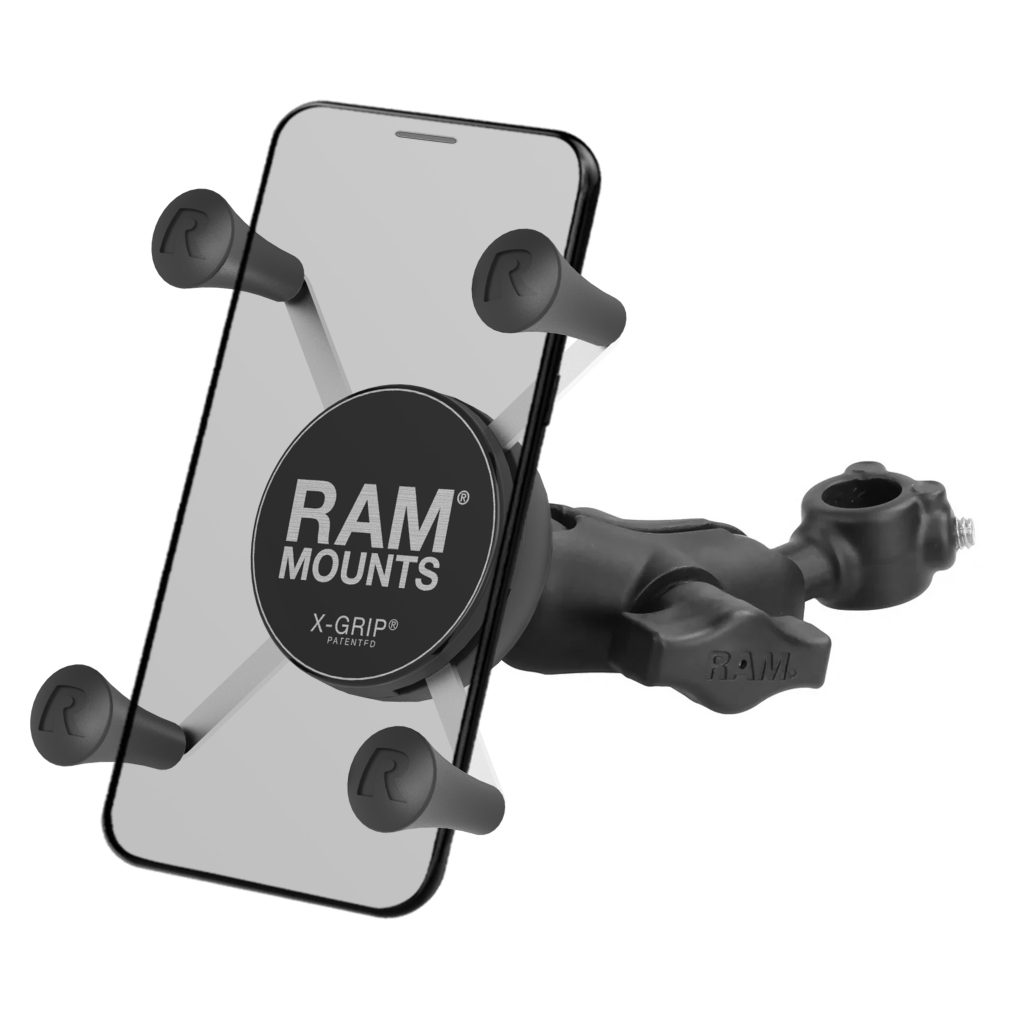 RAM® X-Grip®手机底座，带1/2英寸直径轨道底座