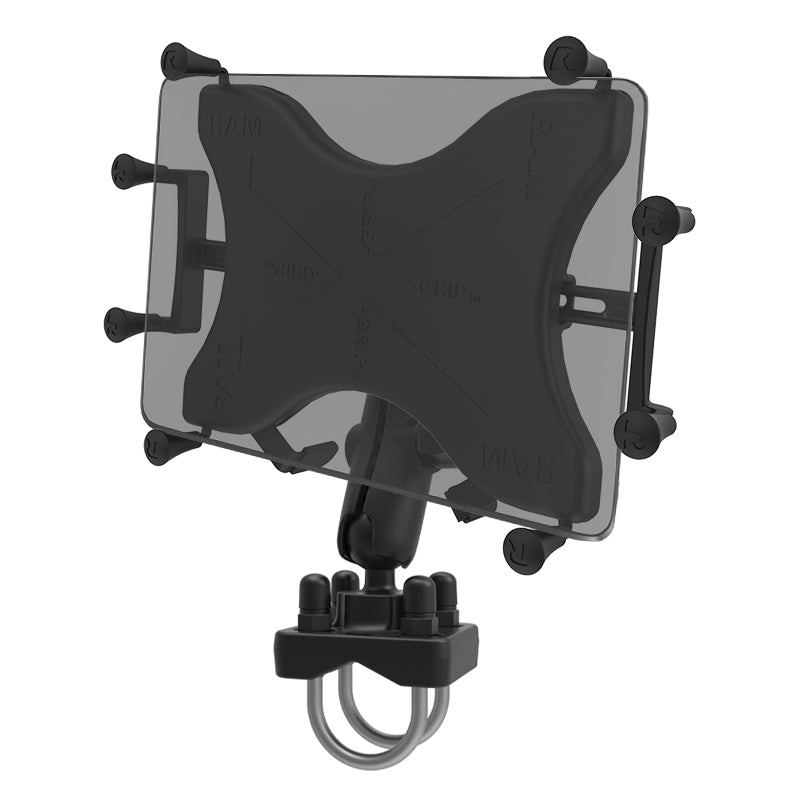 RAM® X-Grip®底座，带双U型螺栓底座，适用于9英寸-11英寸平板电脑