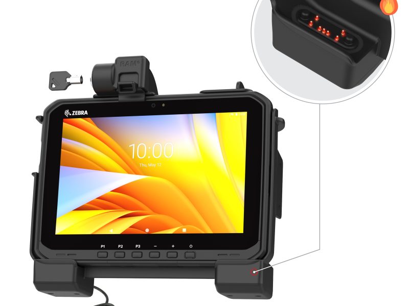 RAM® Powered Locking Dock for Zebra ET6x – Heated Pins