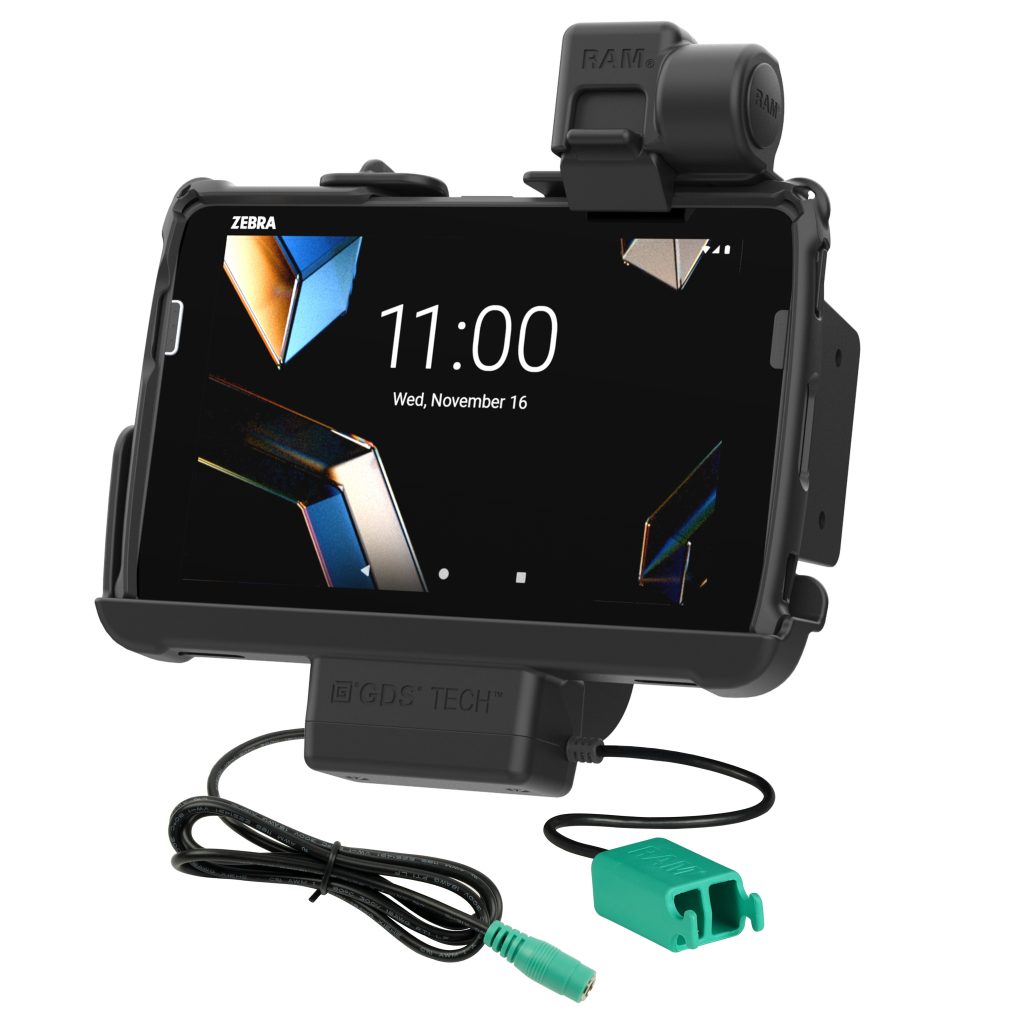 RAM® Tough-Dock™电源+双USB，带闩锁，适用于Zebra ET 401 8英寸