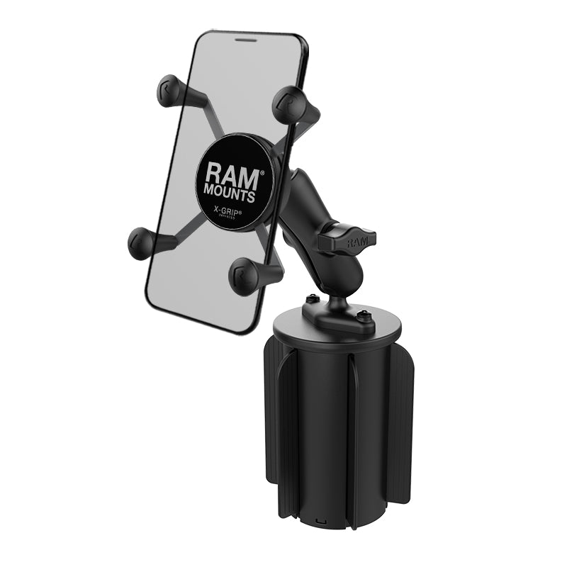 RAM® X-Grip®手机支架，带RAM-A-CAN™ II杯架底座