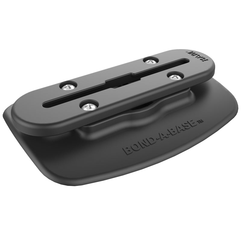 RAM® Bond-A-Base™黑色粘合剂底座，搭配RAM® Tough-Track™