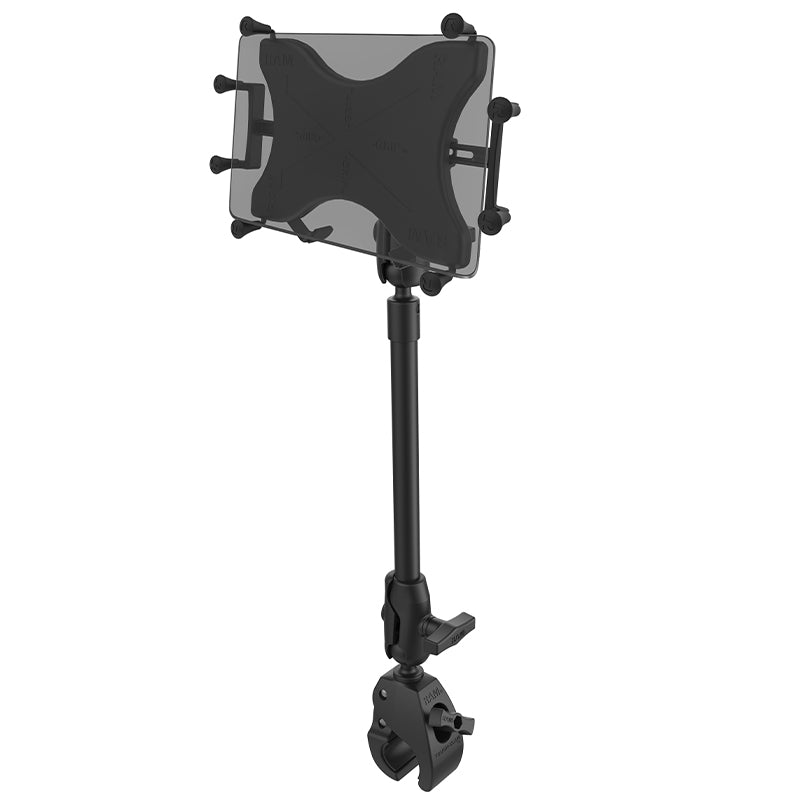 RAM® X-Grip®搭配RAM® Tough-Claw™ 9英寸管道安装，适用于9英寸-11英寸平板电脑