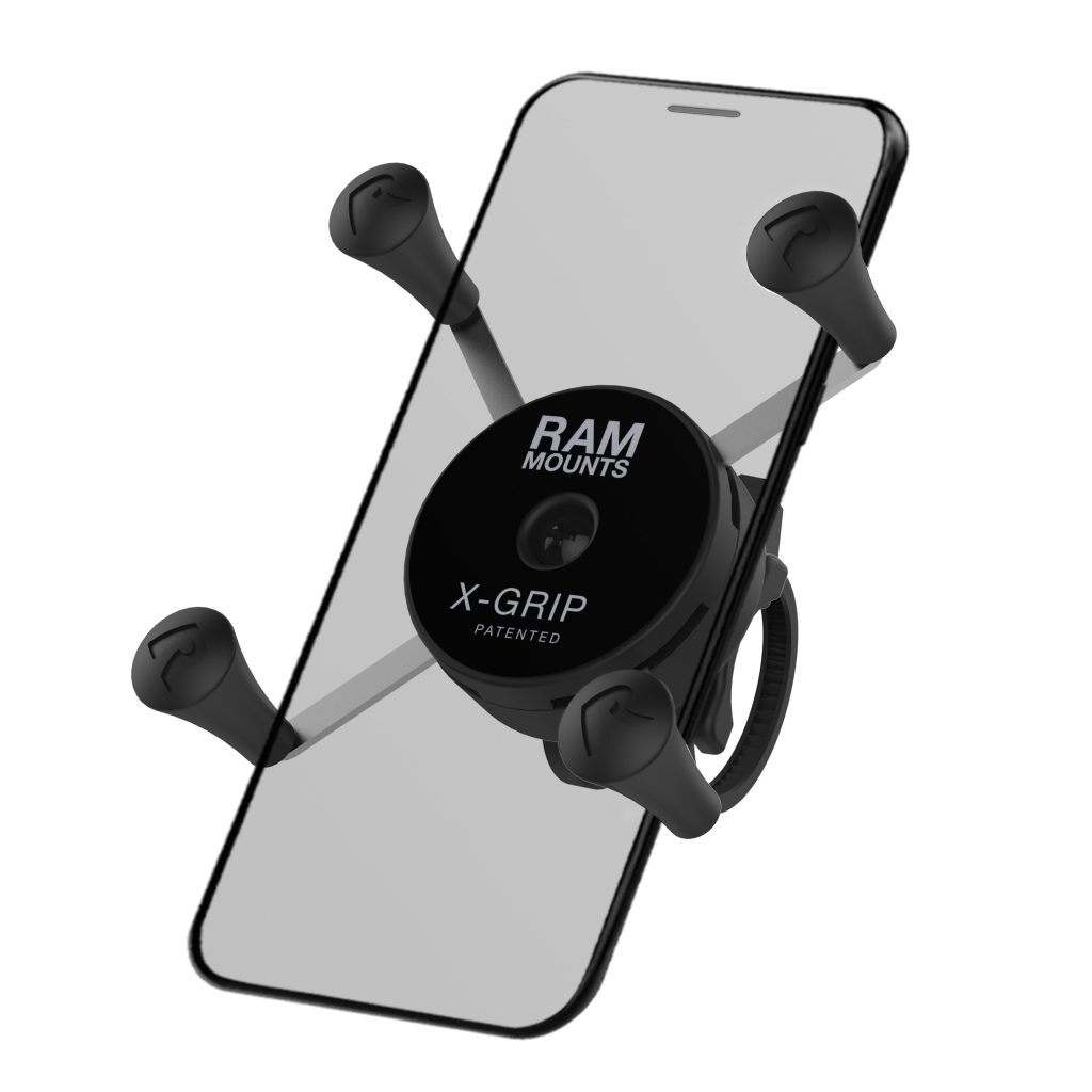 RAM® X-Grip®手机支架，带低胸拉链手柄底座