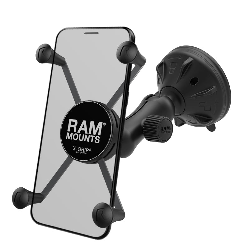 RAM® X-Grip®大型手机底座，带低矮吸力底座