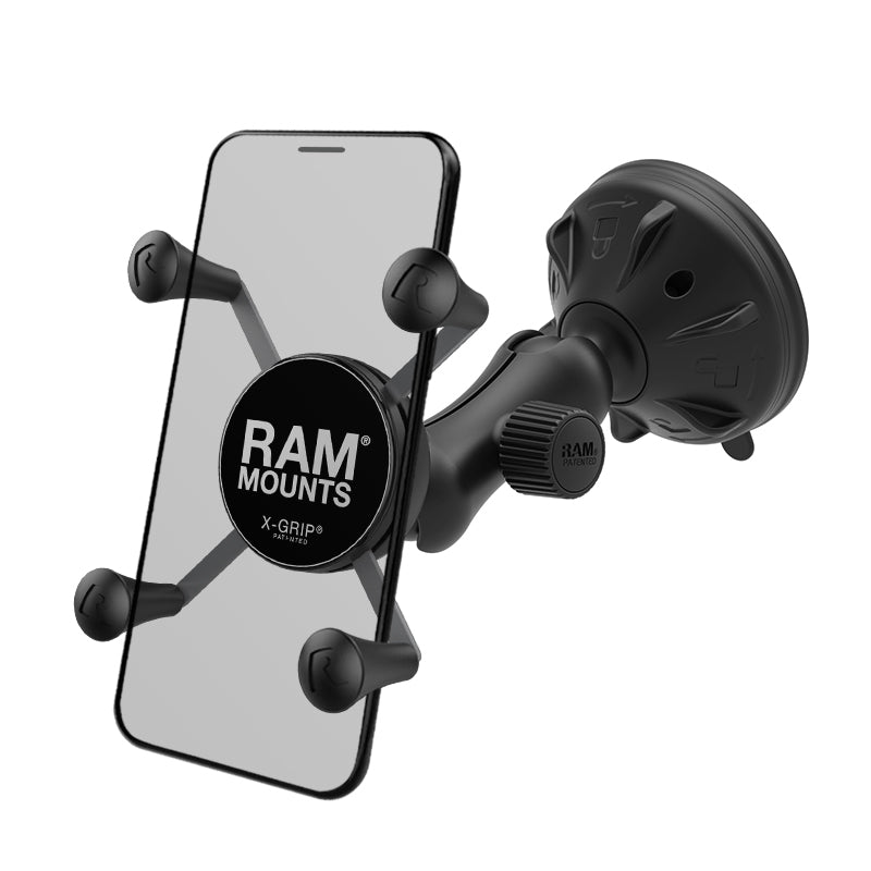 RAM® X-Grip®手机支架，带Twist-Lock™低剖面吸盘