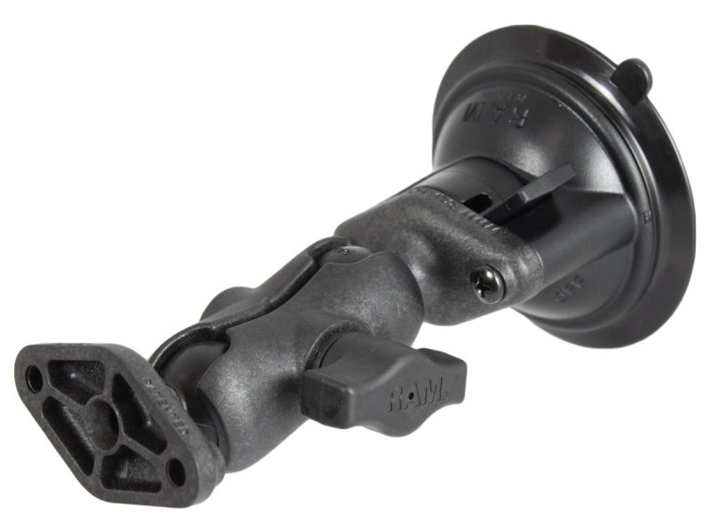 RAM® Twist-Lock™ Composite Suction Cup Double Ball Mount – Short