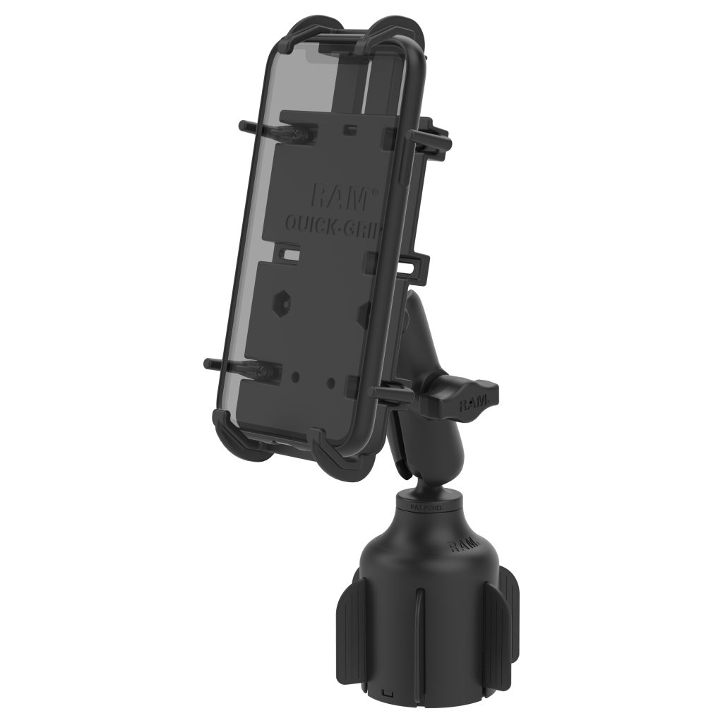 RAM® Quick-Grip™ XL手机支架，带Stubby™杯架底座