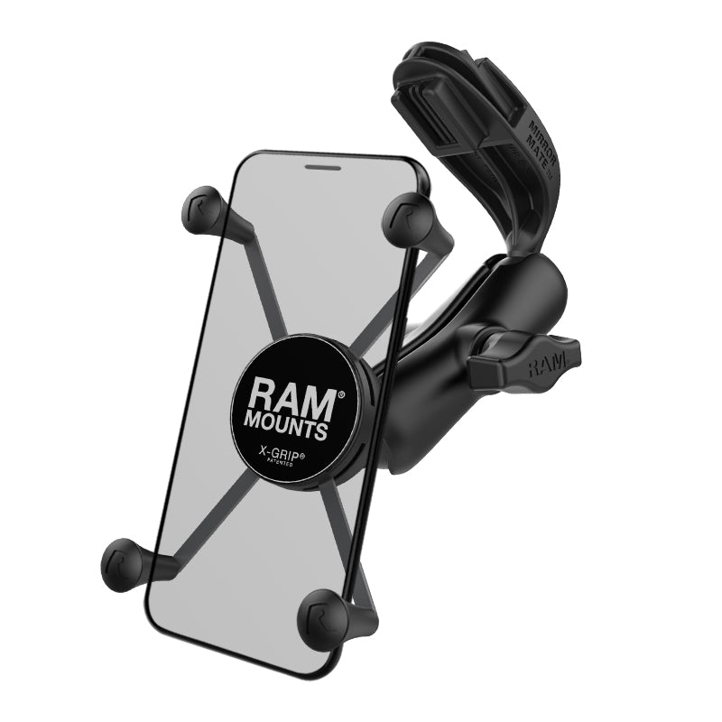适用于通用汽车车辆的RAM® X-Grip™大型手机支架，配备RAM® Deliver-Mate ™
