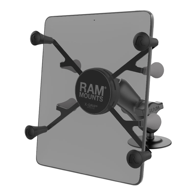 RAM® X-Grip®，带柔性粘合剂底座，适用于7英寸-8英寸片剂