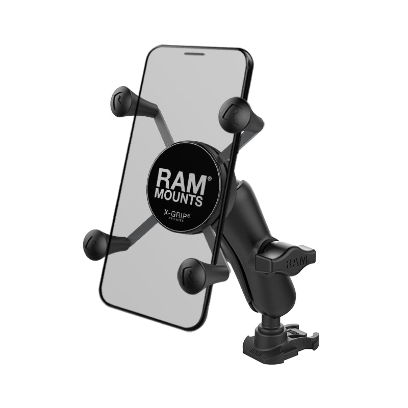 RAM® X-Grip®手机支架，带球适配器，适用于GoPro底座