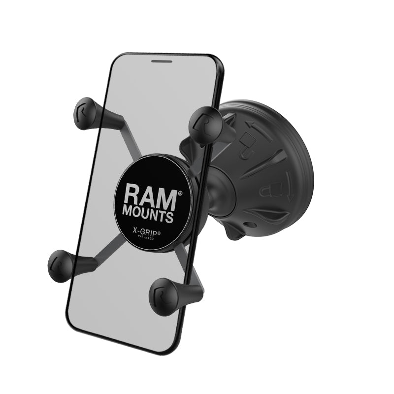 带有RAM® Mighty-Buddy™吸盘的RAM® X-Grip®手机支架
