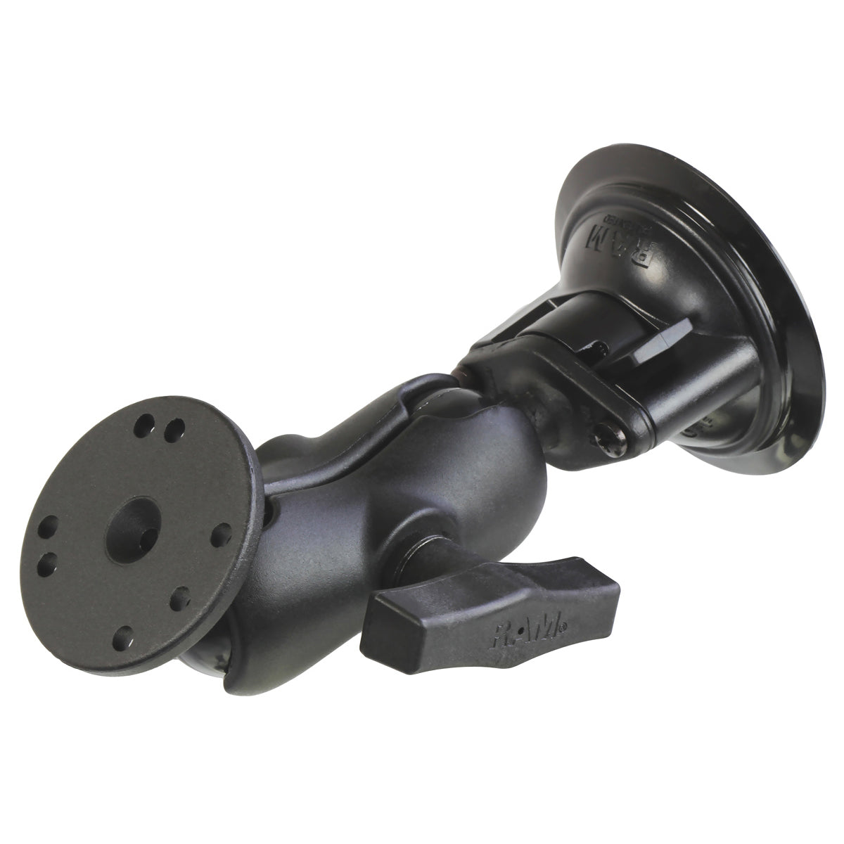 RAM® Twist-Lock™吸盘支架，带圆板适配器-短型