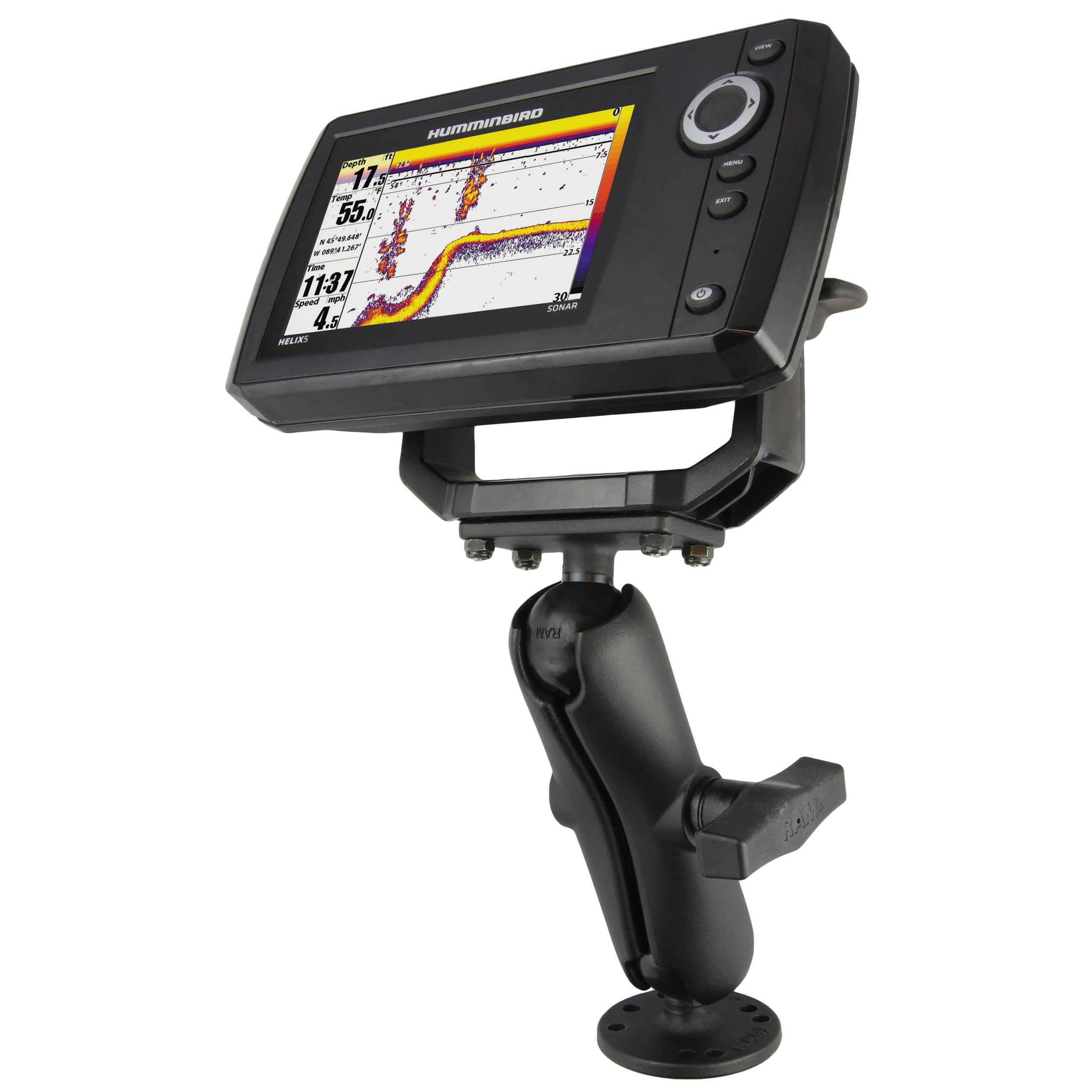 用于Humminbird螺旋桨5的RAM®钻制双球座架-中型
