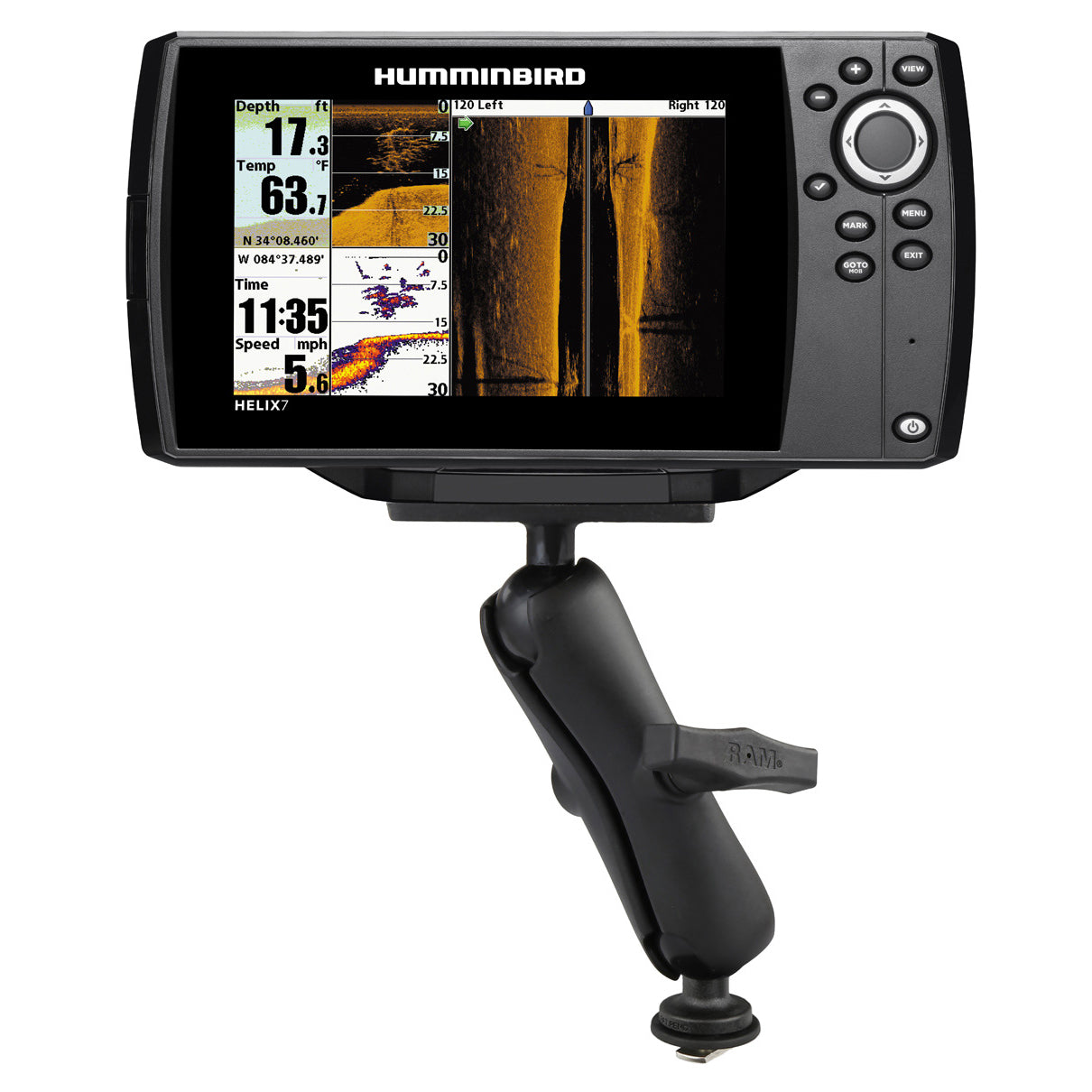 Humminbird Hattles 7的RAM® Track Ball™底座