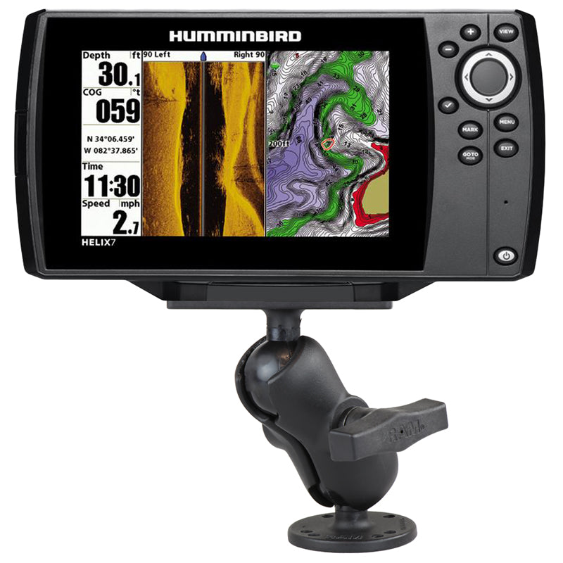 用于Humminbird Hattles 7的RAM®钻制双球支架- Short