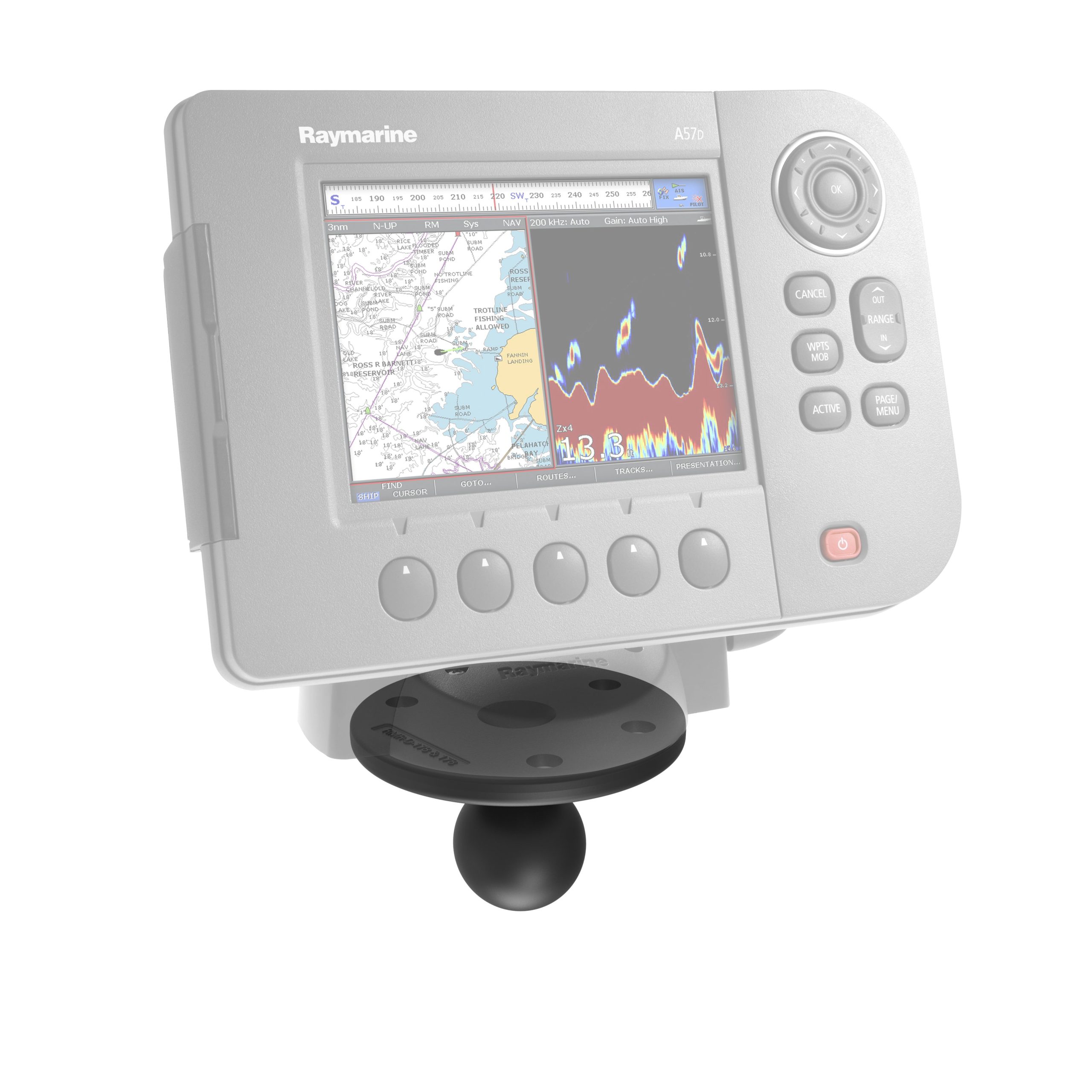 适用于Raymarine A50、A50 D、A57 D和A70的RAM®带球大型圆盘
