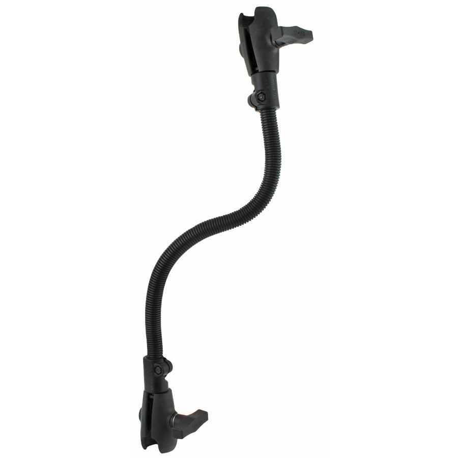RAM® Flex-Arm™，配备18英寸铝杆和两个单插座臂