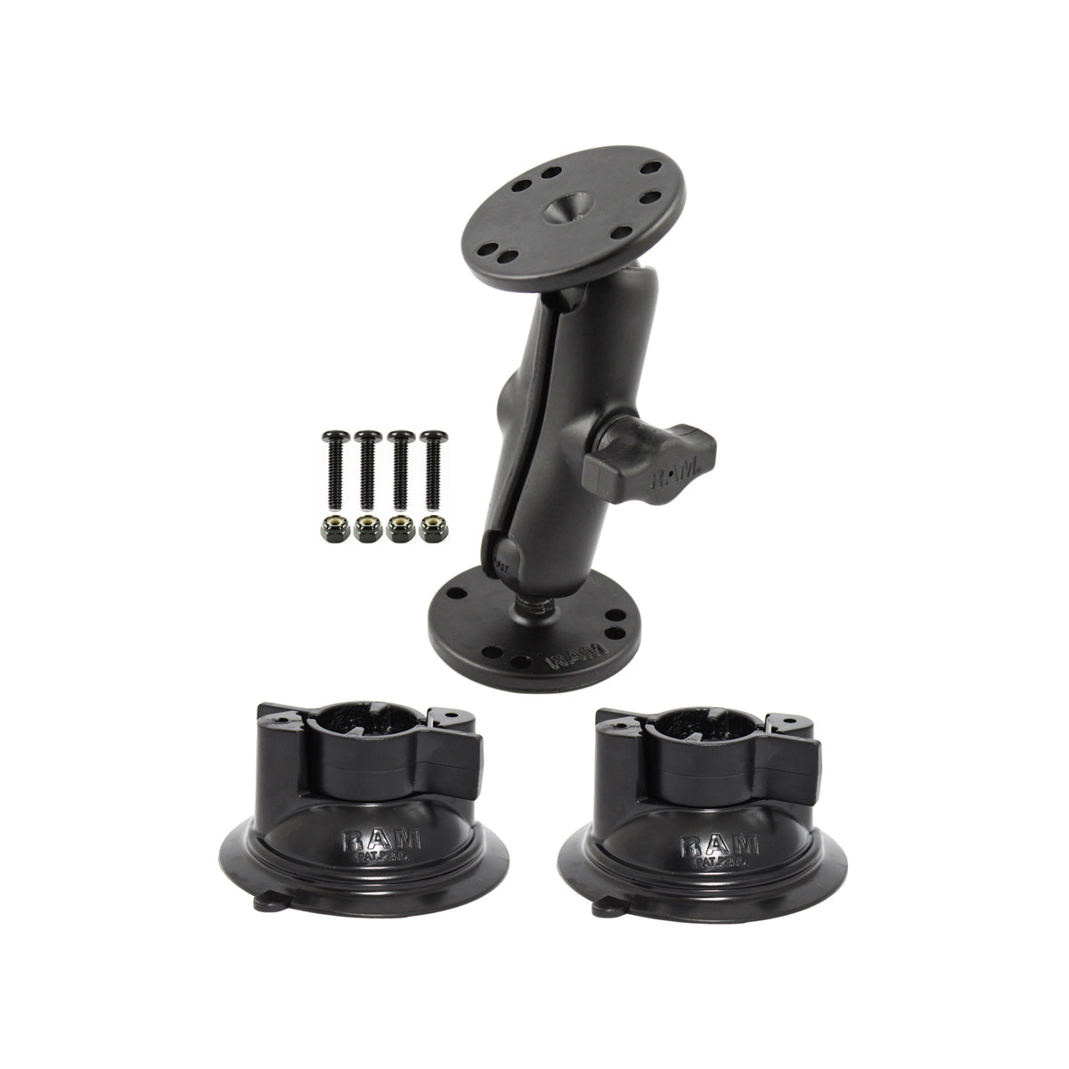 RAM®双球座，带两个RAM® Twist-Lock™吸盘底座