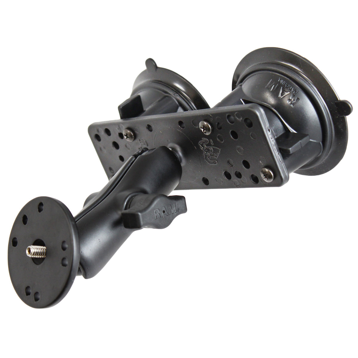 RAM® Twist-Lock™双吸座，带1/4英寸-20公螺纹适配器