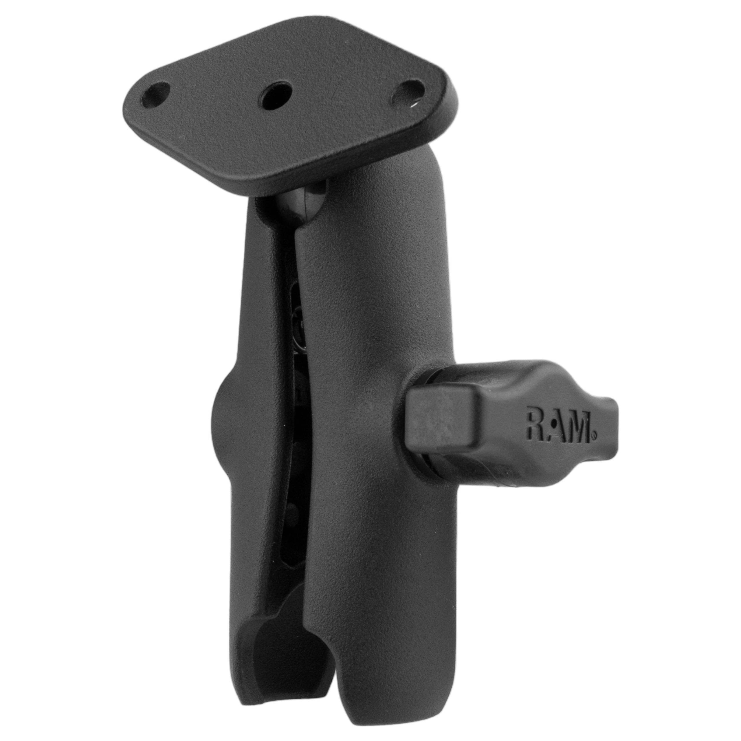 RAM®双插座臂，带钻石板- B尺寸中号