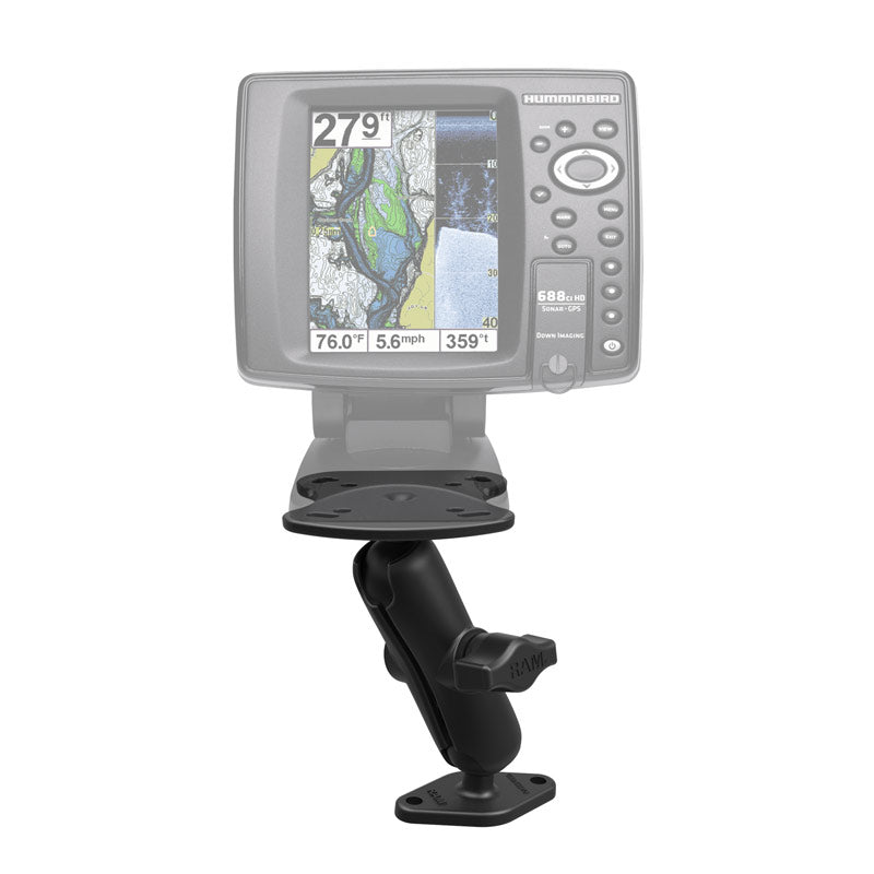 适用于Humminbird设备的RAM® Fish Inbox钻石板安装
