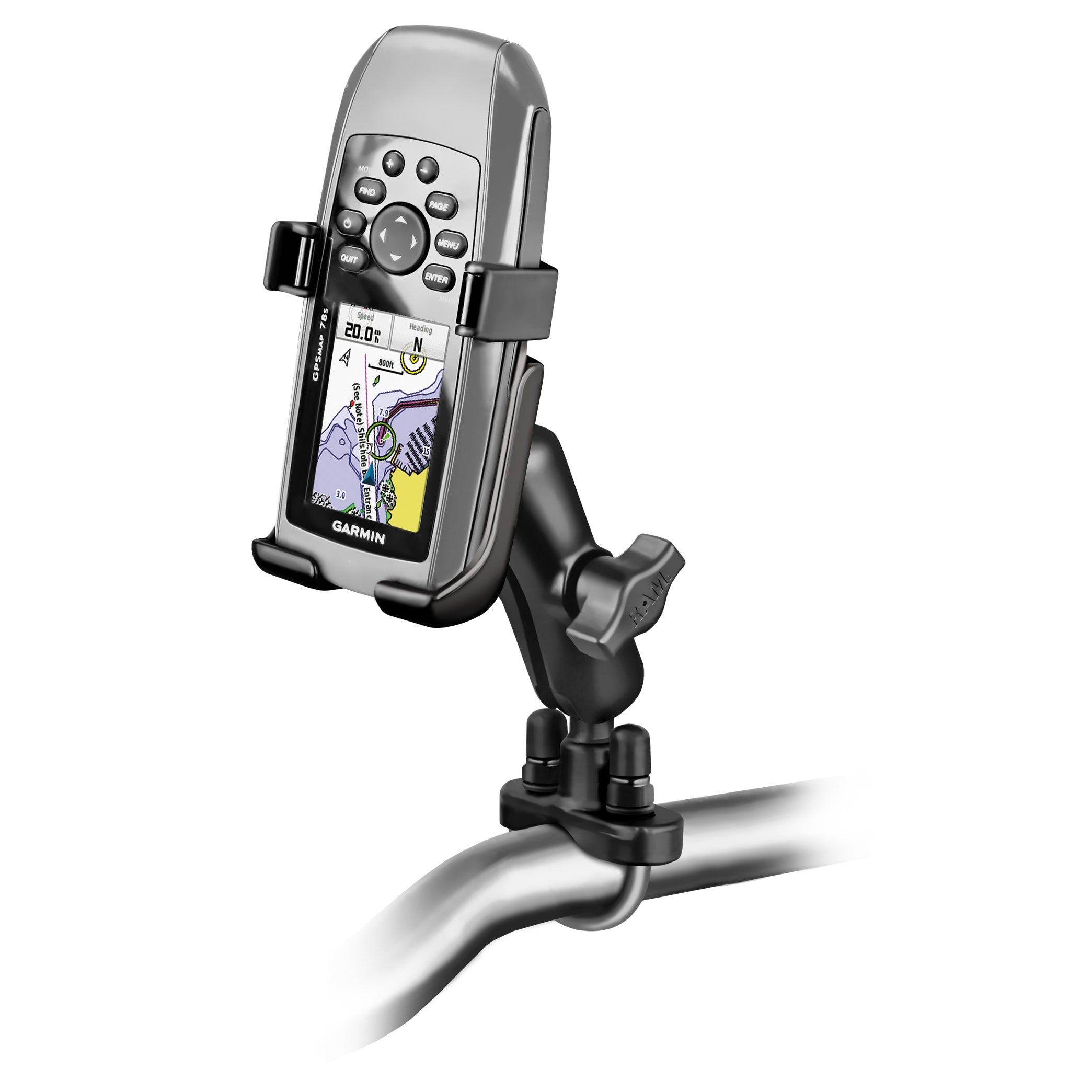 适用于Garmin GPSMAP 73、78、78 S、78 SC的RAM® U型螺栓底座-不锈钢