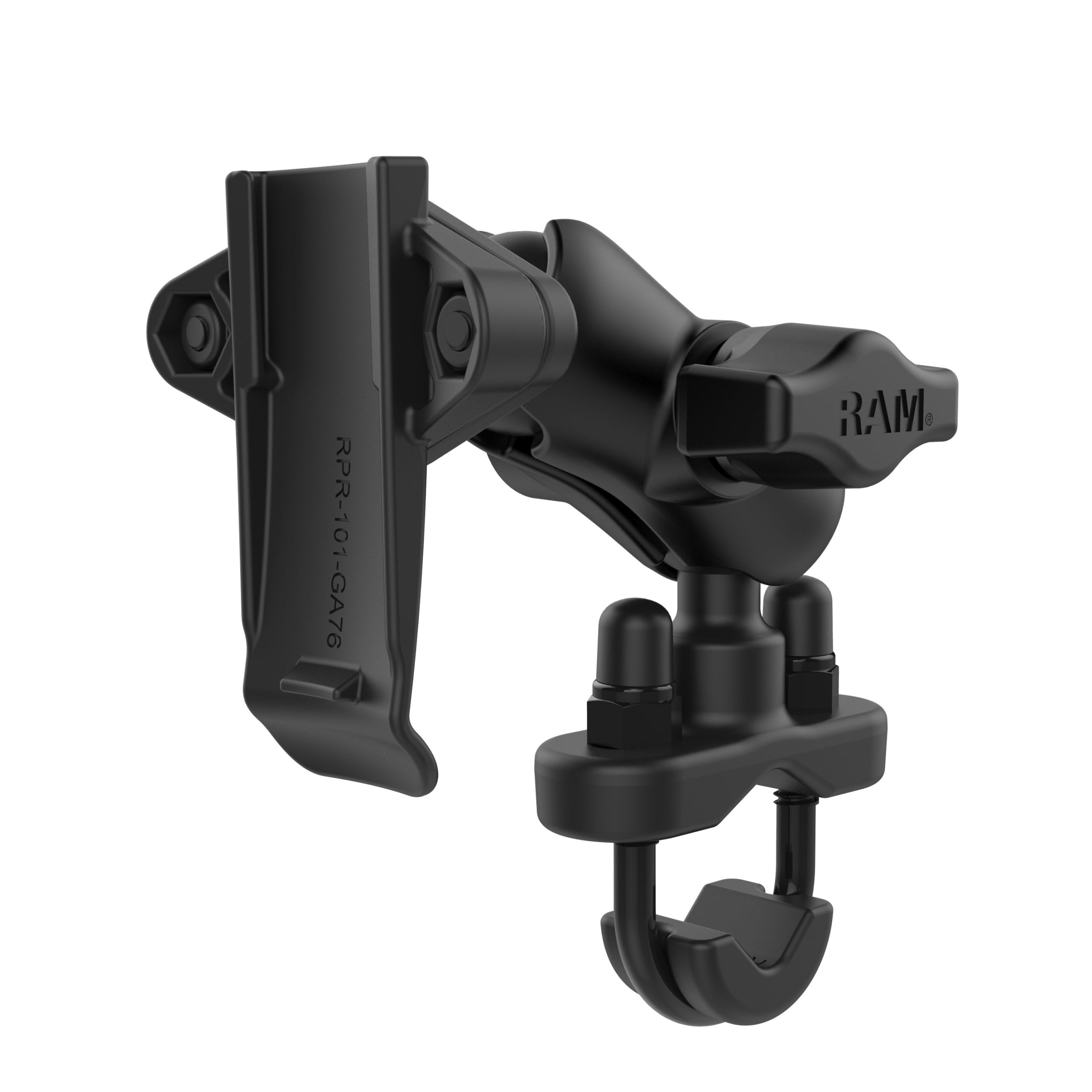RAM®脊柱夹Garmin底座，带手柄U型螺栓底座